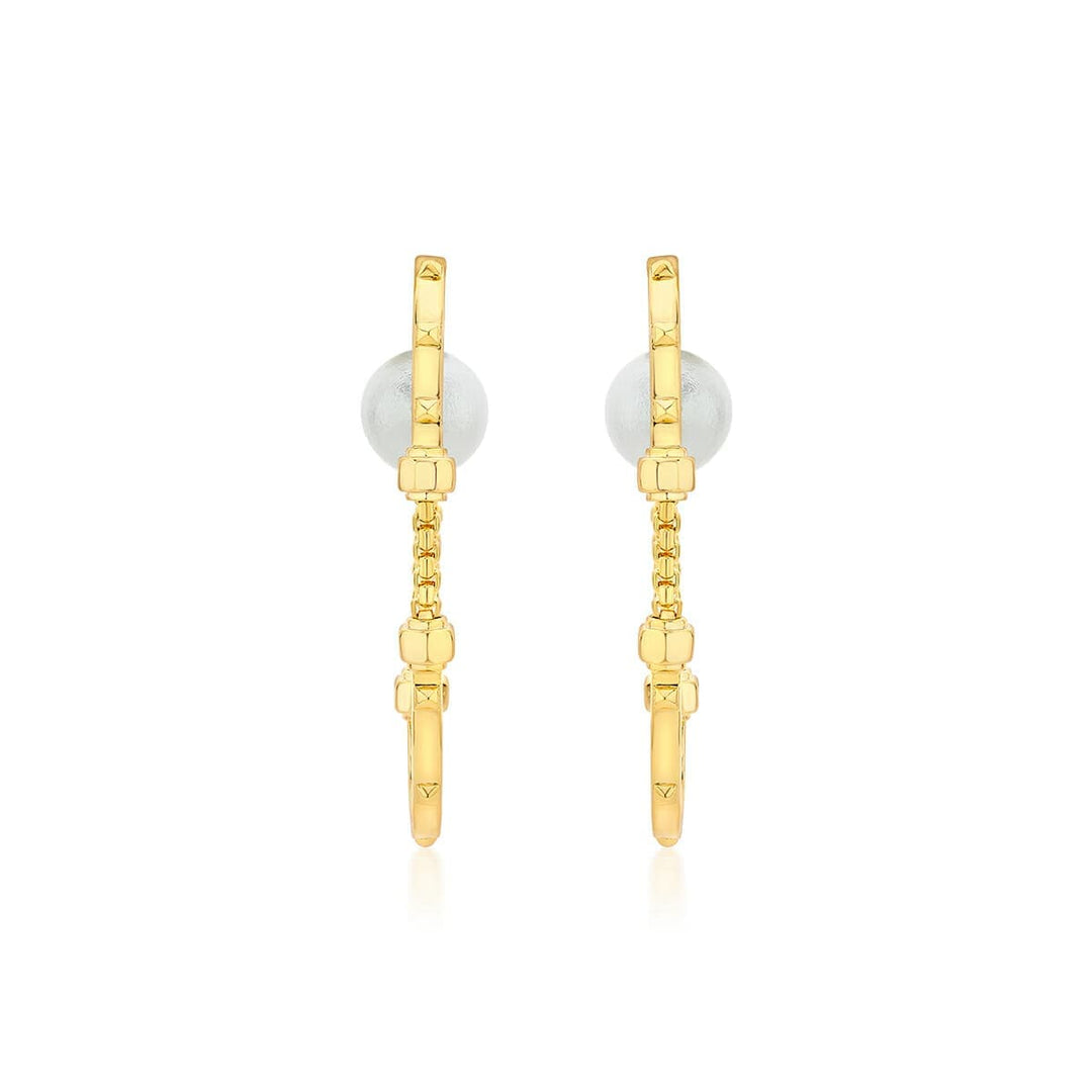 Lizzo Pearl Hoop Earrings - Isharya | Modern Indian Jewelry