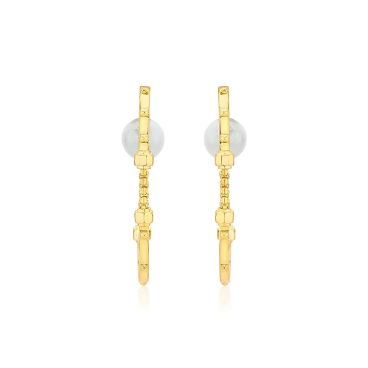 Lizzo Pearl Hoop Earrings - Isharya | Modern Indian Jewelry