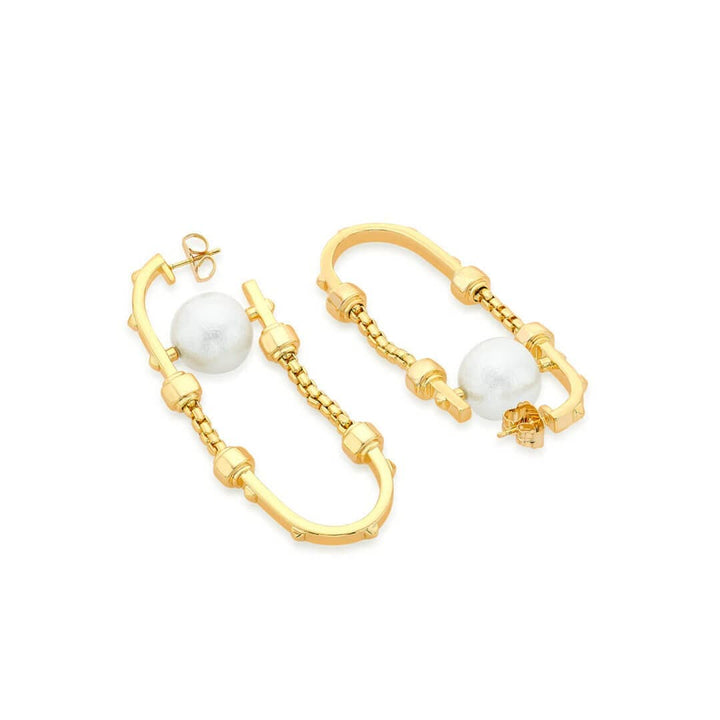 Lizzo Pearl Hoop Earrings - Isharya | Modern Indian Jewelry