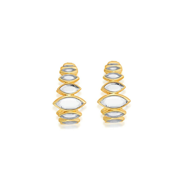 Marquis Mirror Mini Hoop Earrings - Isharya | Modern Indian Jewelry