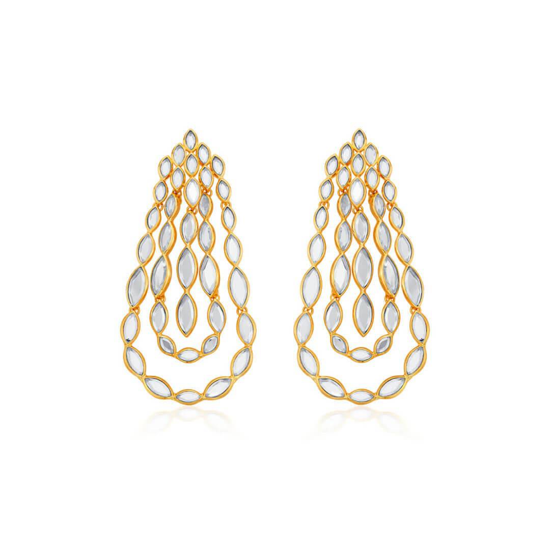Marquise Mirror Chandelier Earrings - Isharya | Modern Indian Jewelry