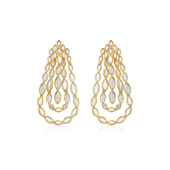 Marquise Mirror Chandelier Earrings - Isharya | Modern Indian Jewelry