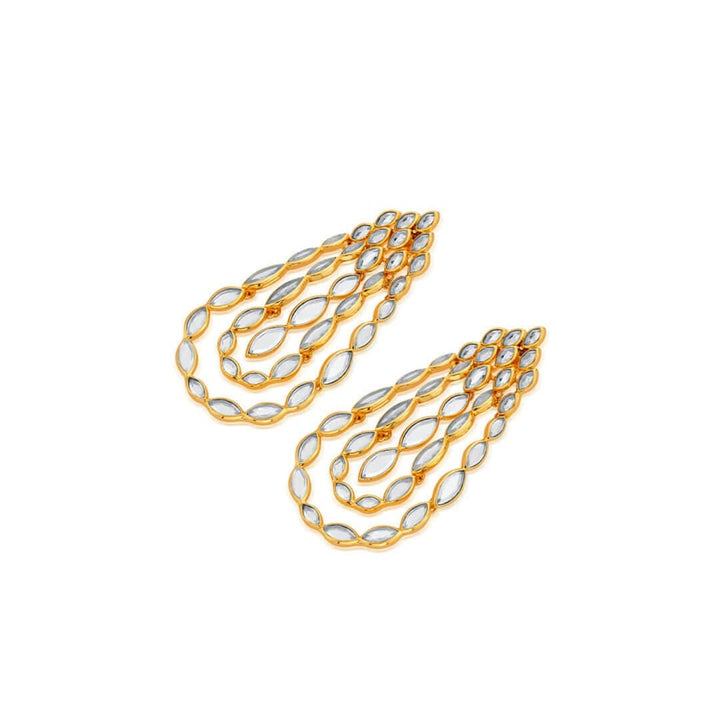 Marquise Mirror Chandelier Earrings - Isharya | Modern Indian Jewelry