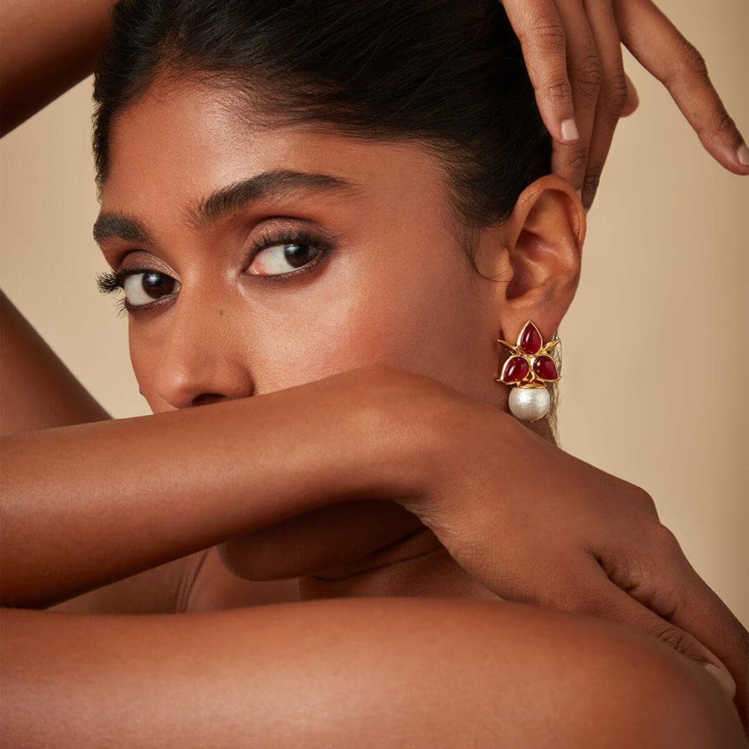 Marsala Noor Drop Earrings - Isharya | Modern Indian Jewelry
