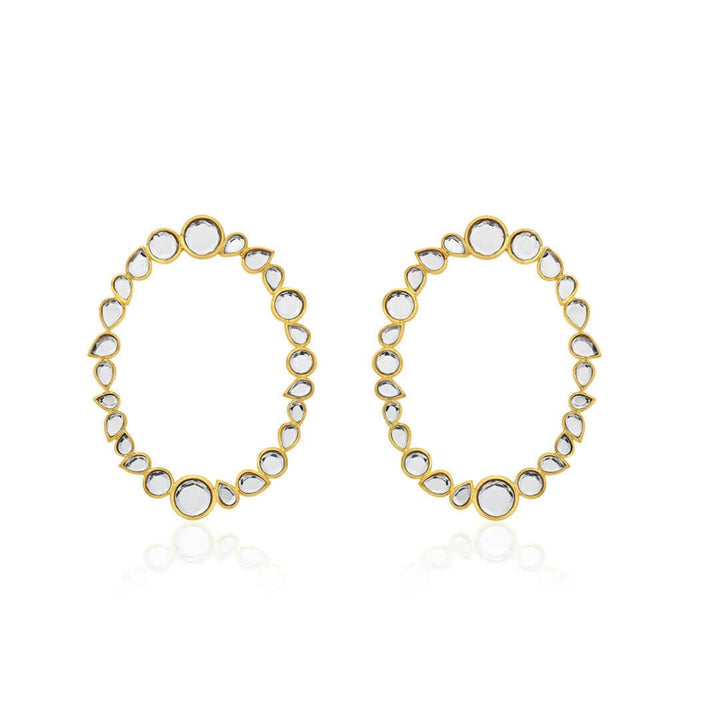 Mirrors on the Move Dancing Mirror Side Hoop Earrings - Isharya | Modern Indian Jewelry