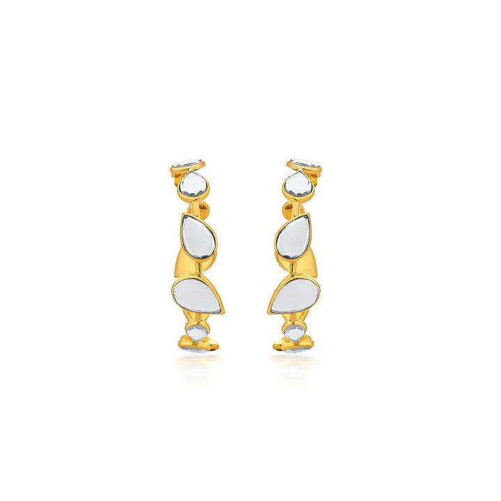 Mirrors on the Move Dancing Pear Mirror Hoop Earrings - Isharya | Modern Indian Jewelry