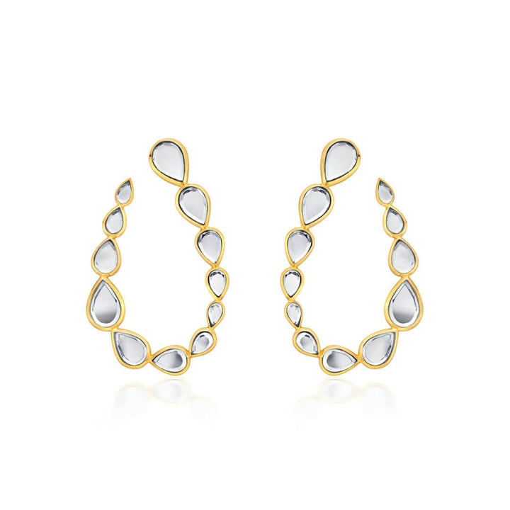 Mirrors on the Move Drop Shaped Earrings - Isharya | Modern Indian Jewelry
