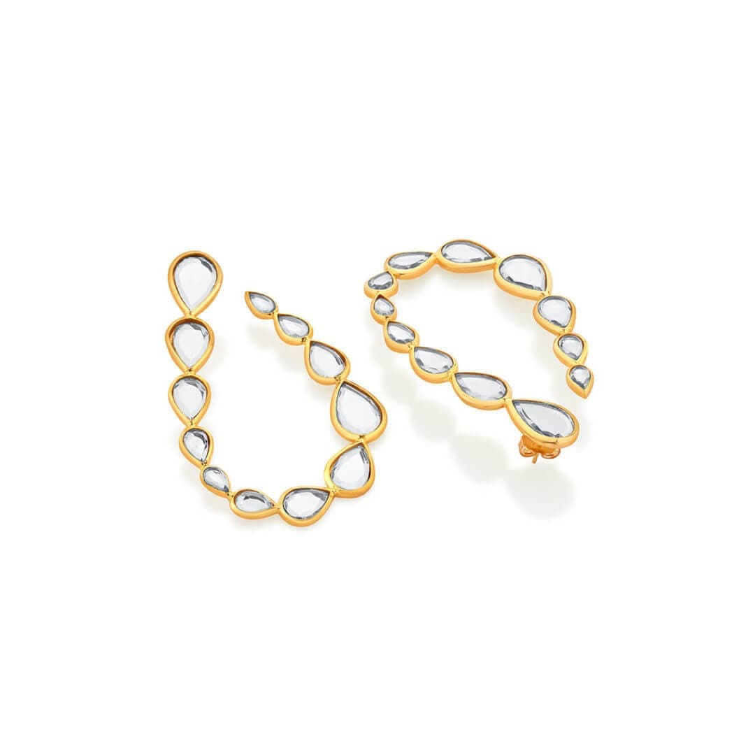 Mirrors on the Move Drop Shaped Earrings - Isharya | Modern Indian Jewelry