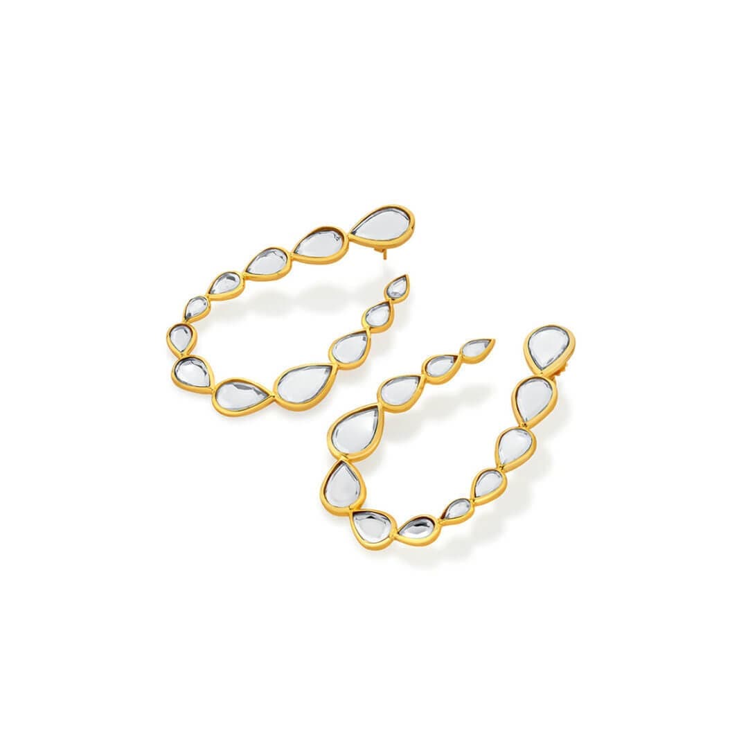 Mirrors on the Move Drop Shaped Earrings - Isharya | Modern Indian Jewelry