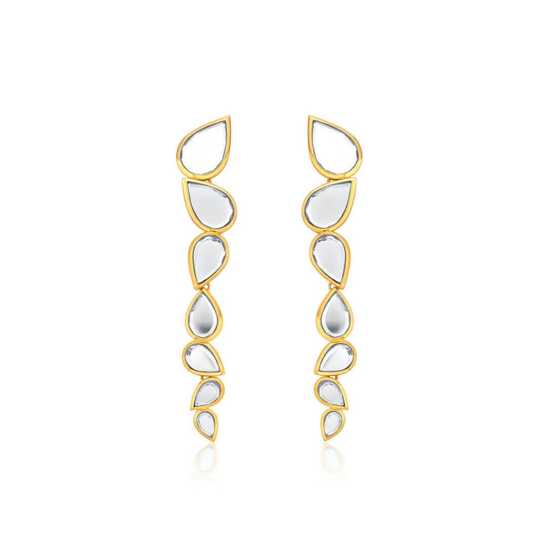 Mirrors on the Move Starlight Dancing Mirror Long Earrings - Isharya | Modern Indian Jewelry