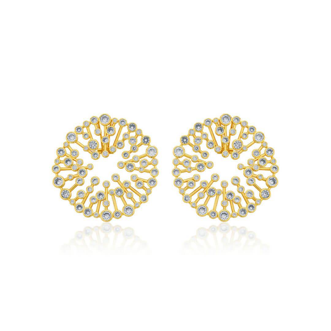 Modern Maharani Starburst Statement Stud Earrings - Isharya | Modern Indian Jewelry
