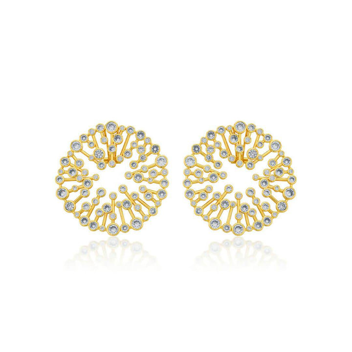 Modern Maharani Starburst Statement Stud Earrings - Isharya | Modern Indian Jewelry