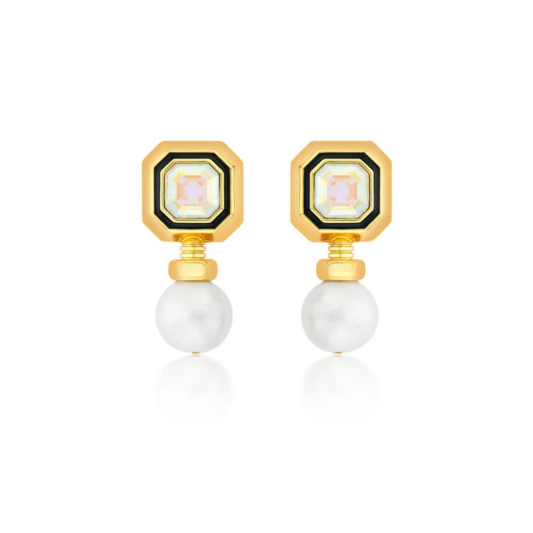 O’Keeffe White Abalone and Pearl Drop Earrings - Isharya | Modern Indian Jewelry