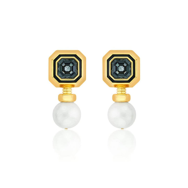 Ocasio-Cortez Grey Crystal Earrings - Isharya | Modern Indian Jewelry