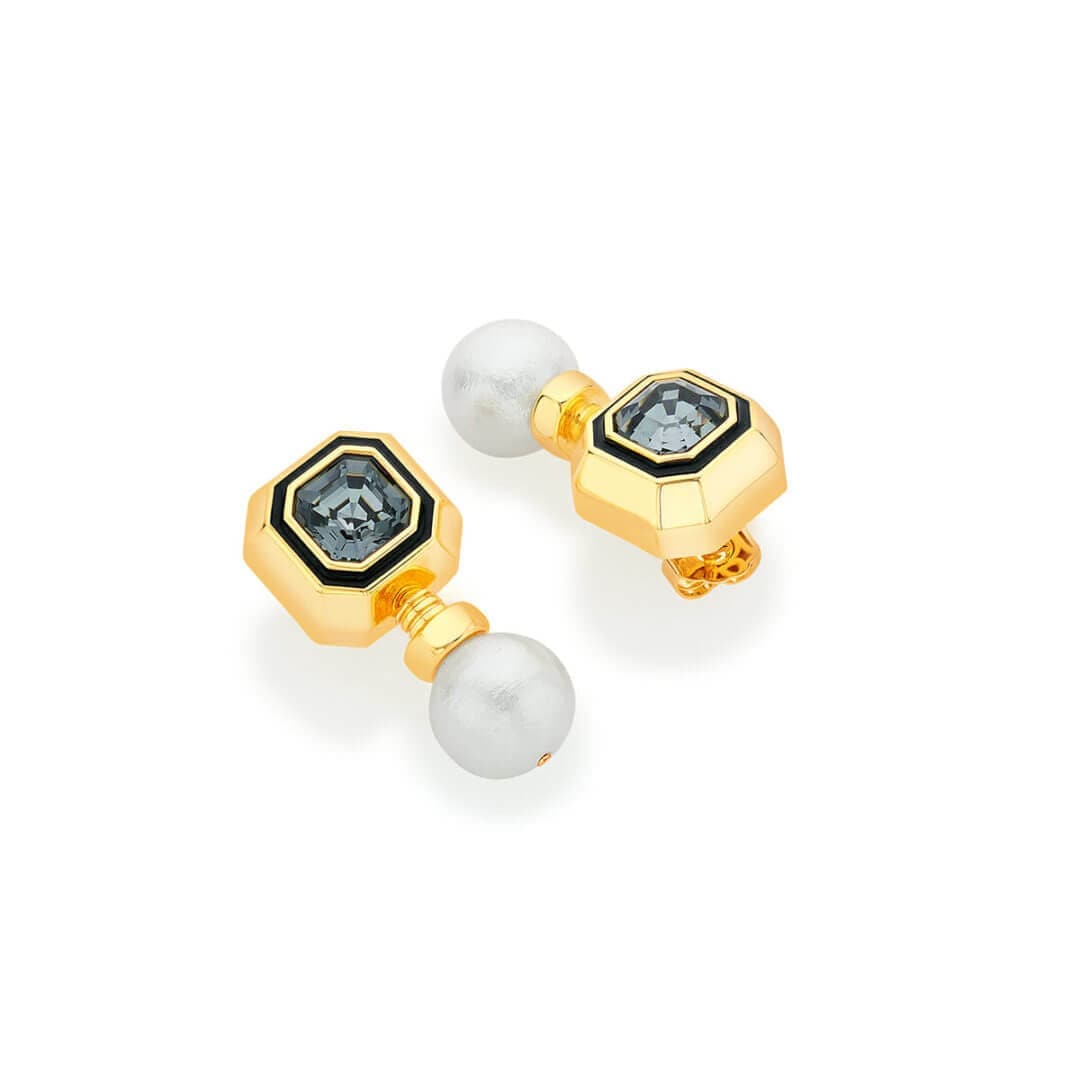 Ocasio-Cortez Grey Crystal Earrings - Isharya | Modern Indian Jewelry