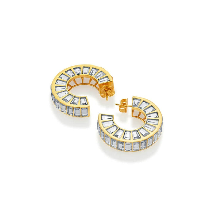 Prism Mirror Front Hoop Earring - Isharya | Modern Indian Jewelry