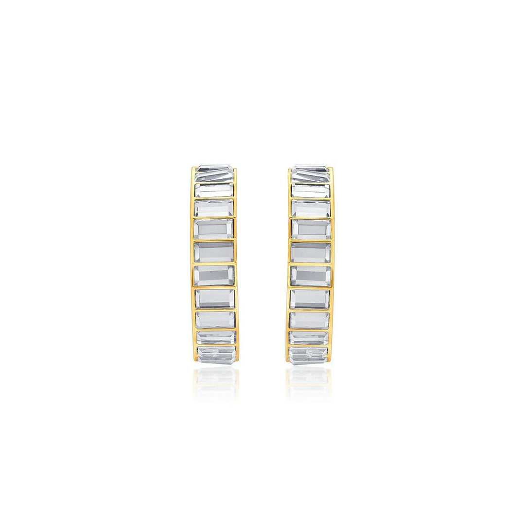 Prism Mirror Front Hoop Earring - Isharya | Modern Indian Jewelry