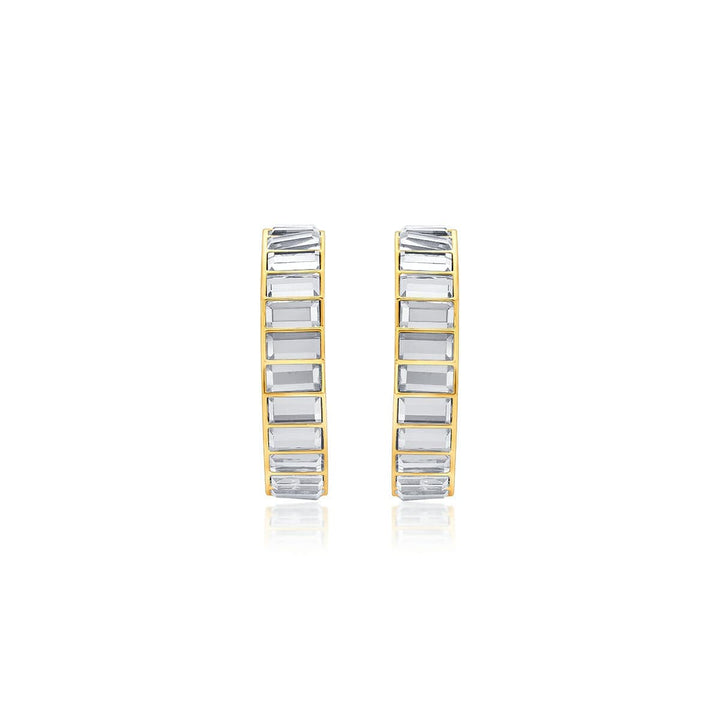 Prism Mirror Front Hoop Earring - Isharya | Modern Indian Jewelry