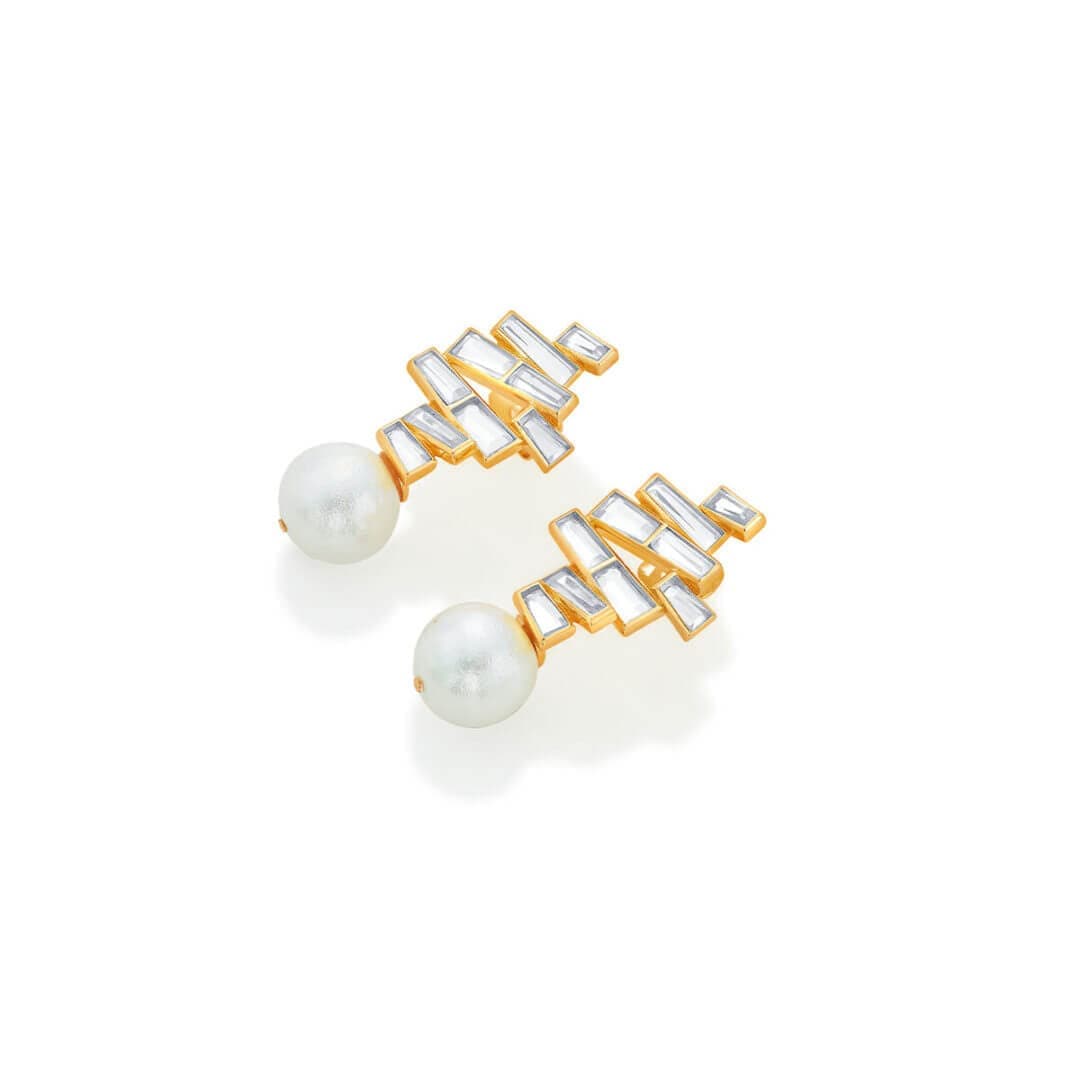 Rise Pearl Drop Earrings - Isharya | Modern Indian Jewelry