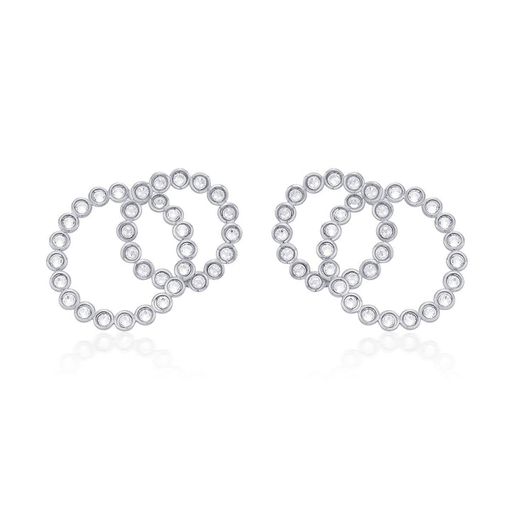 Seher CZ Concentric Earrings - Isharya | Modern Indian Jewelry