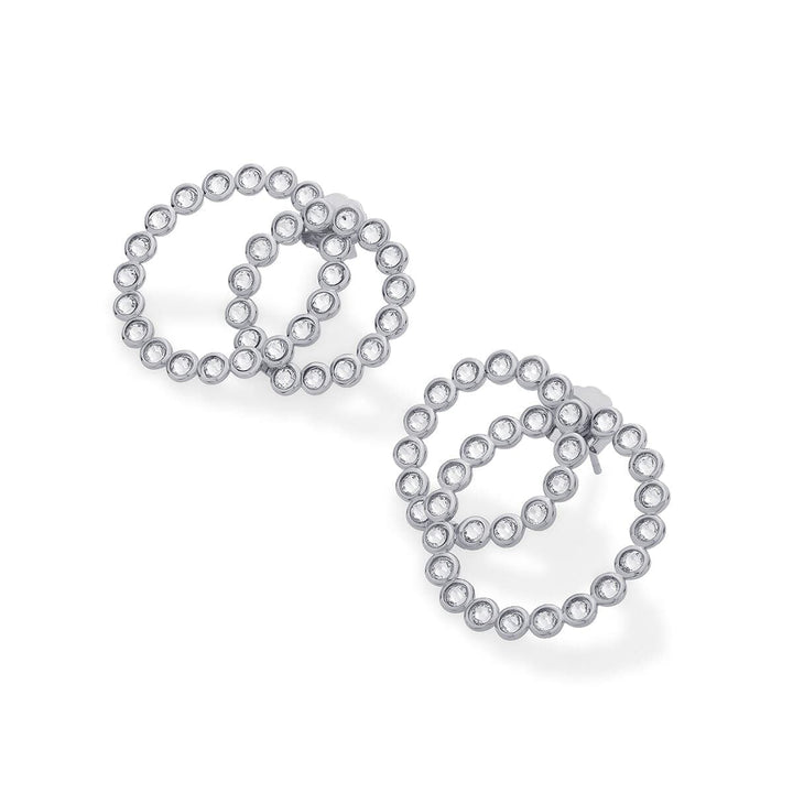 Seher CZ Concentric Earrings - Isharya | Modern Indian Jewelry