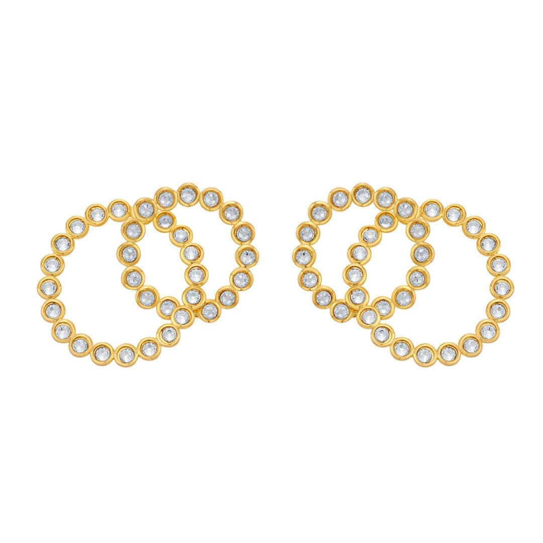 Seher CZ Concentric Earrings - Isharya | Modern Indian Jewelry