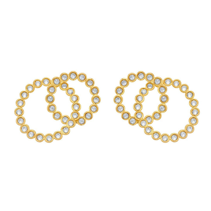 Seher CZ Concentric Earrings - Isharya | Modern Indian Jewelry