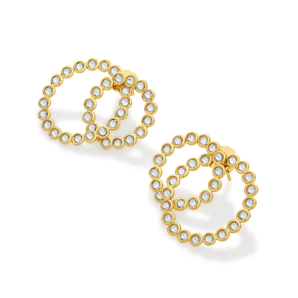 Seher CZ Concentric Earrings - Isharya | Modern Indian Jewelry