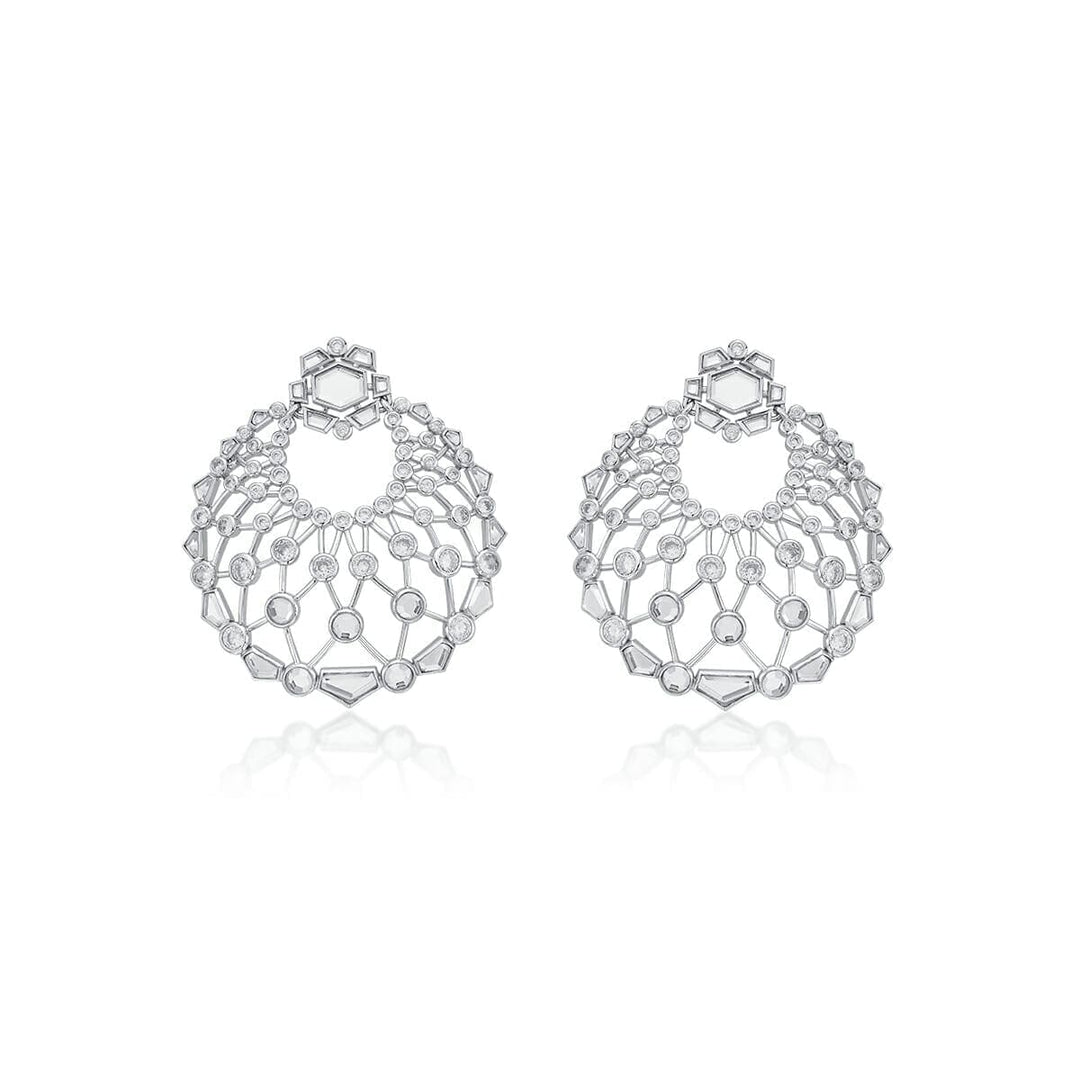 Crystal Moon Bali Earrings - Isharya | Modern Indian Jewelry