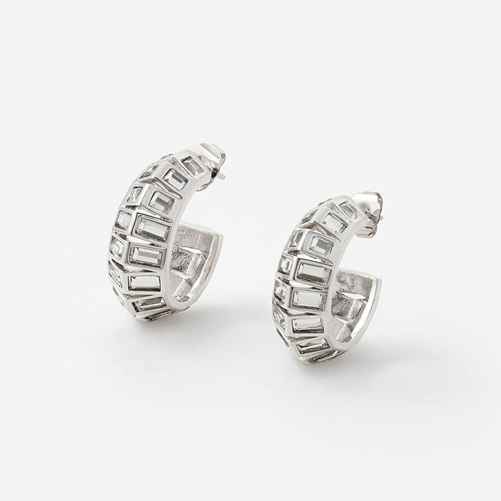 Disco Mirror Rib Hoop Earring - Isharya | Modern Indian Jewelry