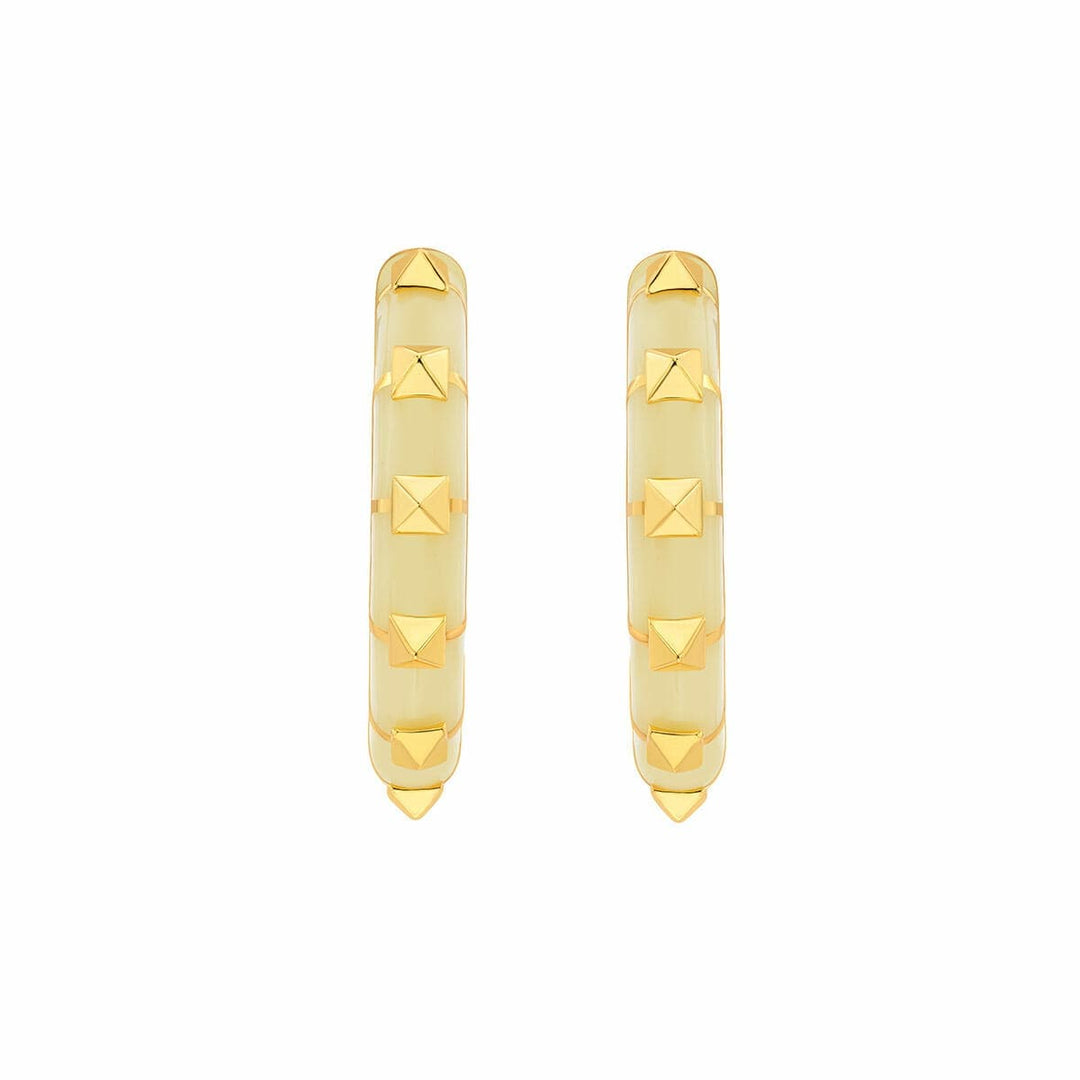 Walker White Resin Hoop Earrings - Isharya | Modern Indian Jewelry