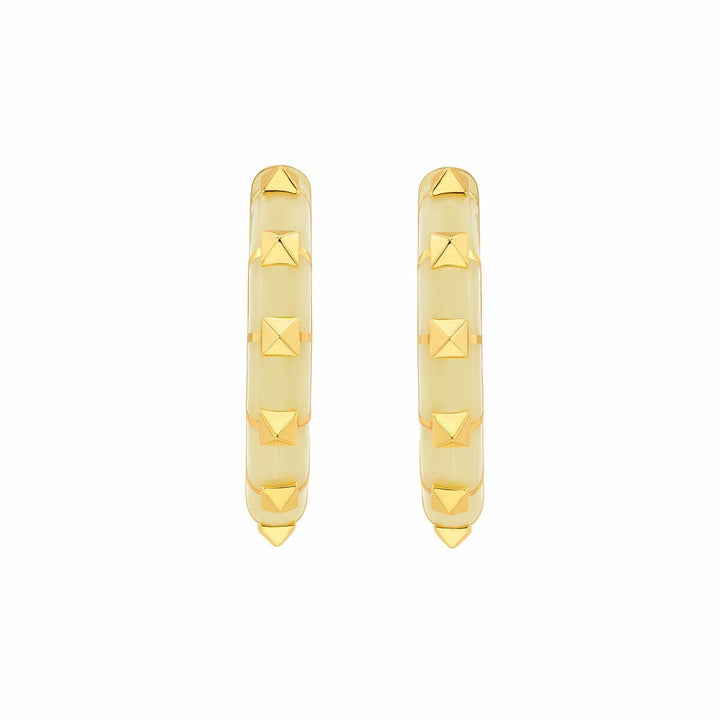 Walker White Resin Hoop Earrings - Isharya | Modern Indian Jewelry