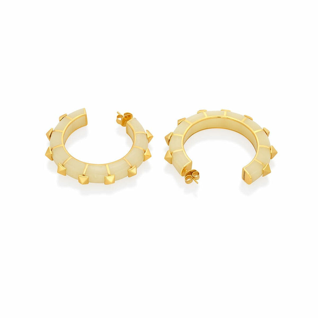 Walker White Resin Hoop Earrings - Isharya | Modern Indian Jewelry