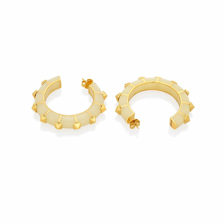 Walker White Resin Hoop Earrings - Isharya | Modern Indian Jewelry