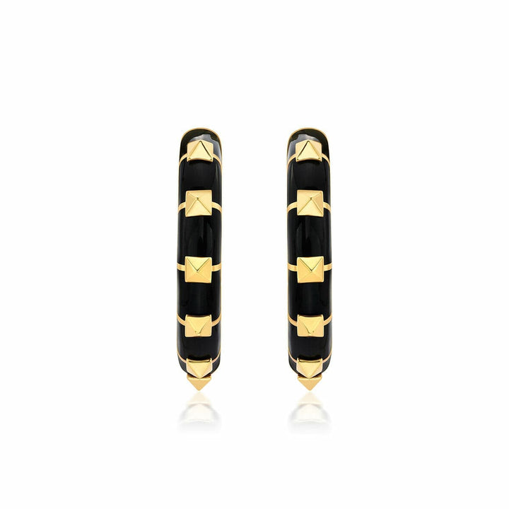 Walters Black Resin Hoop Earrings - Isharya | Modern Indian Jewelry