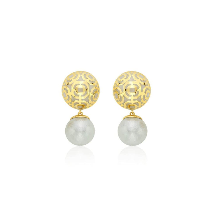 Borderless Filigree & Pearl Earring - Isharya | Modern Indian Jewelry