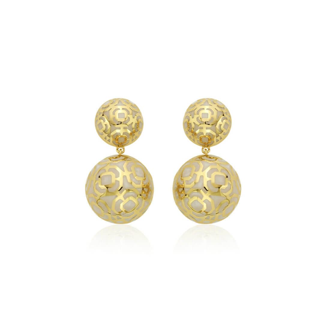 Borderless Mop Circle Earrings - Isharya | Modern Indian Jewelry