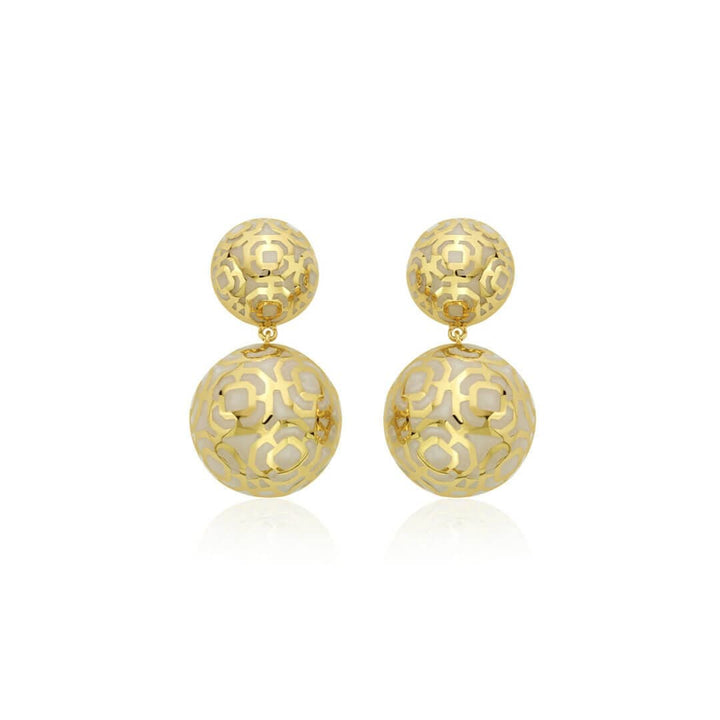 Borderless Mop Circle Earrings - Isharya | Modern Indian Jewelry