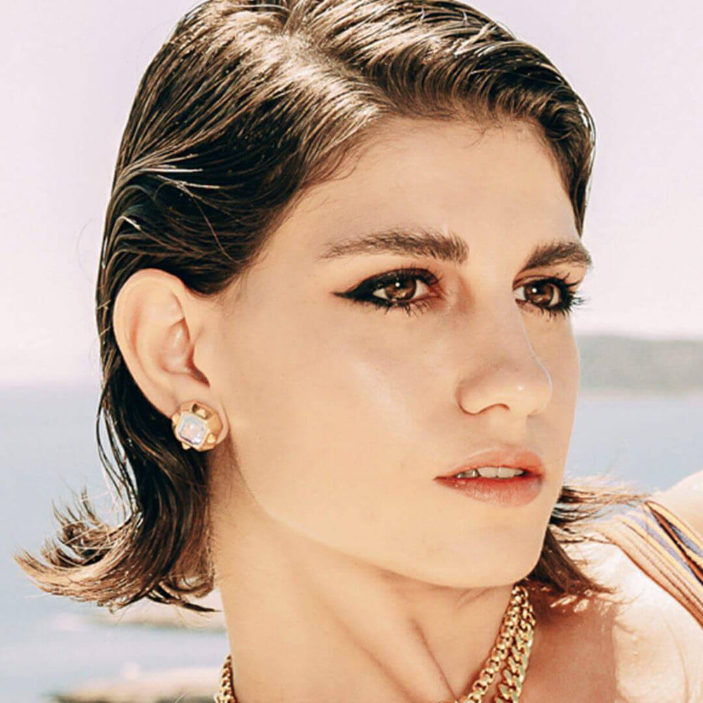 Zadie Filegree Stud Earrings - Isharya | Modern Indian Jewelry