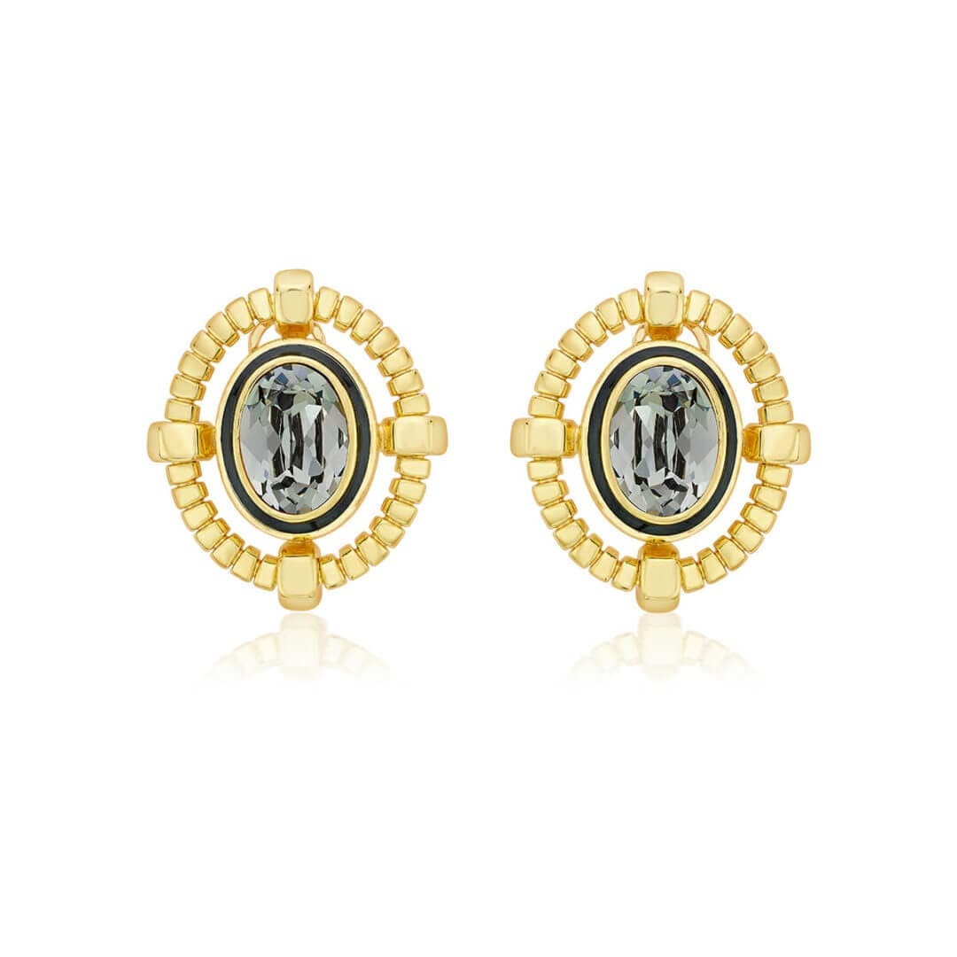 Amal Grey Crystal Studs - Isharya | Modern Indian Jewelry