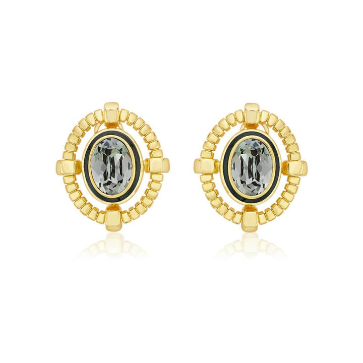 Amal Grey Crystal Studs - Isharya | Modern Indian Jewelry