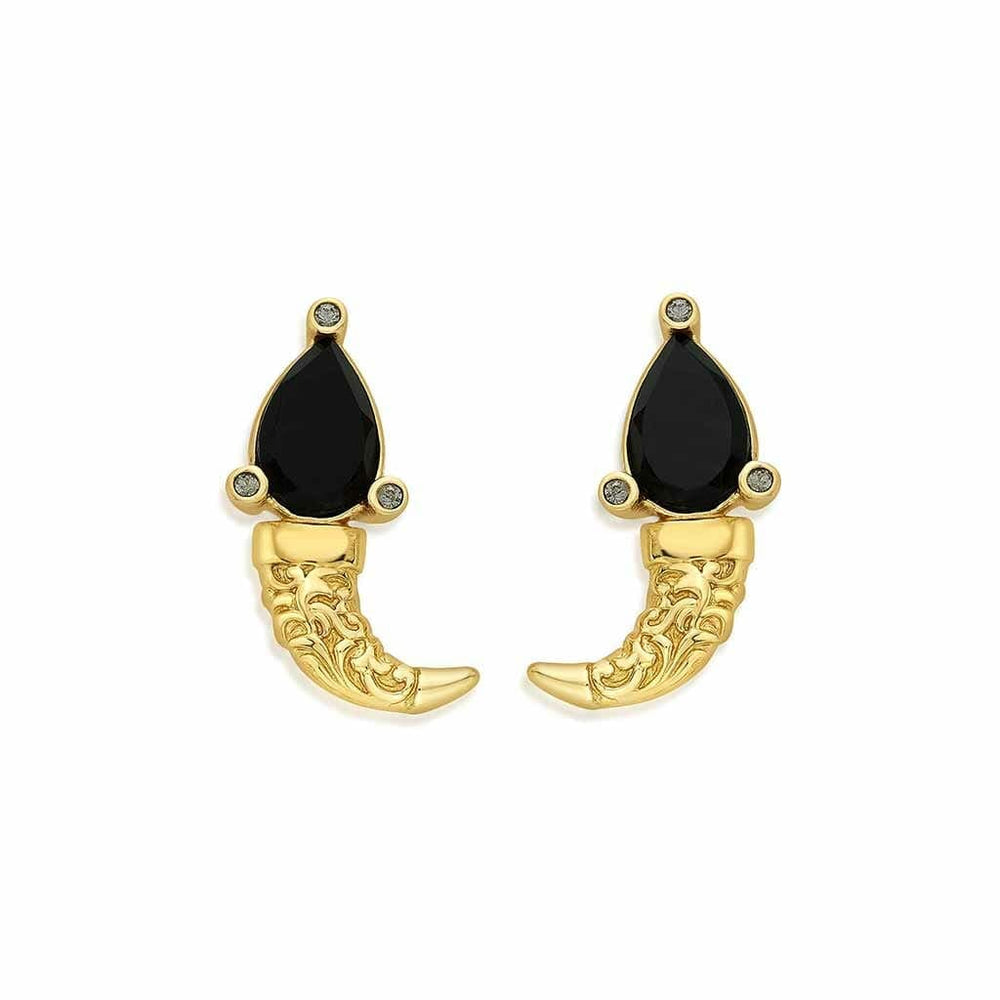 Borderless Filigree Black Onyx Earclips - Isharya | Modern Indian Jewelry