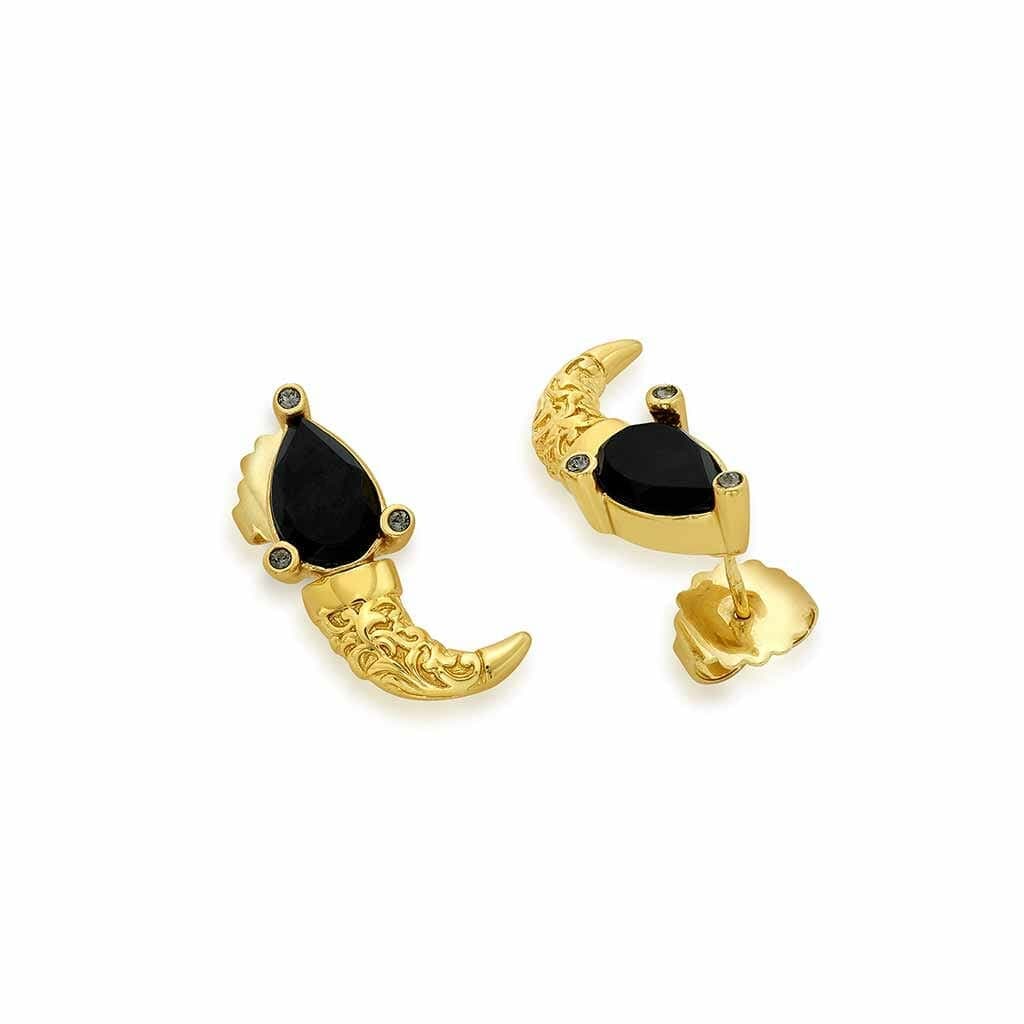 Borderless Filigree Black Onyx Earclips - Isharya | Modern Indian Jewelry