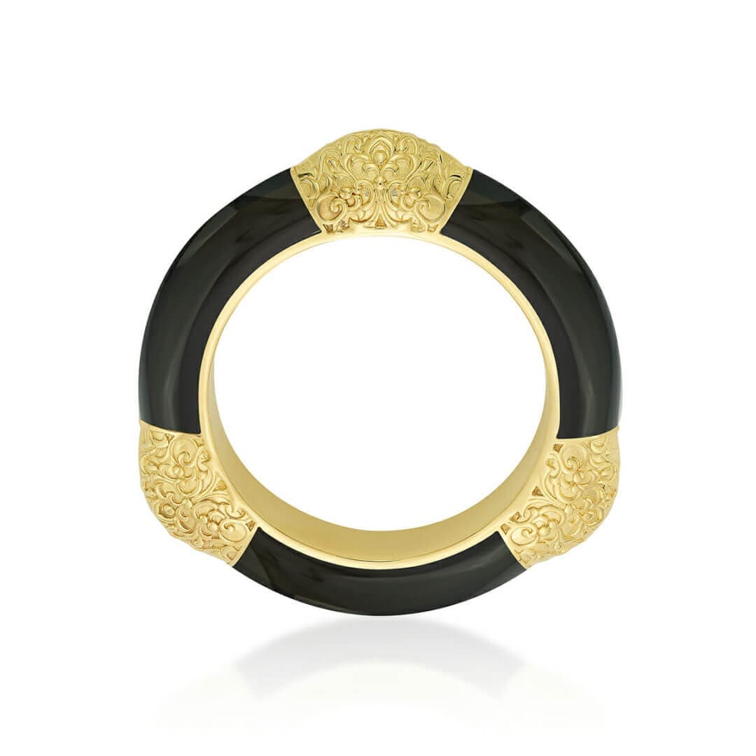 Borderless FIligree Shaded Bangle Black - Isharya | Modern Indian Jewelry