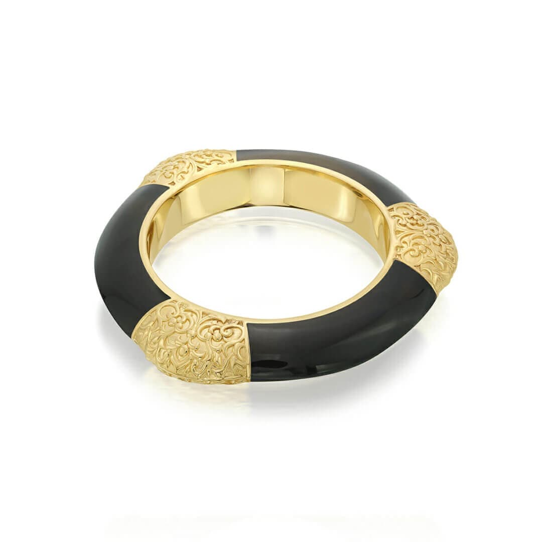 Borderless FIligree Shaded Bangle Black - Isharya | Modern Indian Jewelry