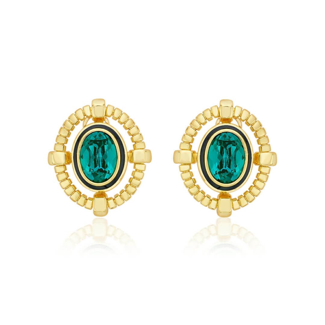 Burke Emerald Studs - Isharya | Modern Indian Jewelry
