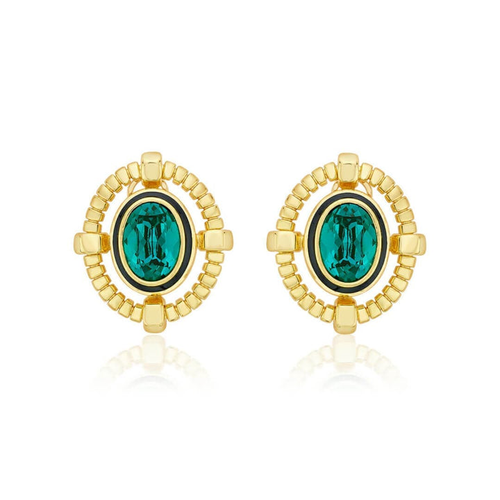 Burke Emerald Studs - Isharya | Modern Indian Jewelry