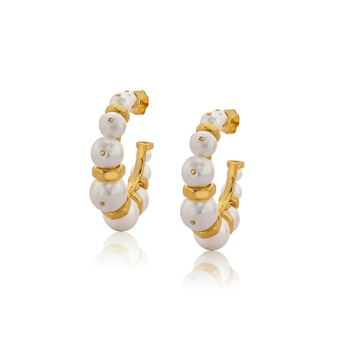 Cindy Pearl Hoops - Isharya | Modern Indian Jewelry
