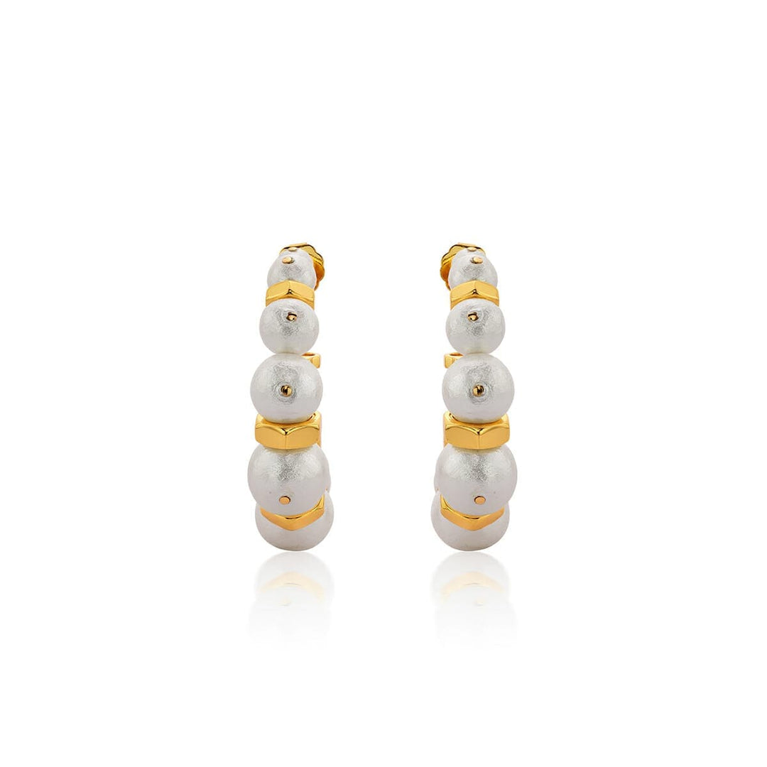 Cindy Pearl Hoops - Isharya | Modern Indian Jewelry