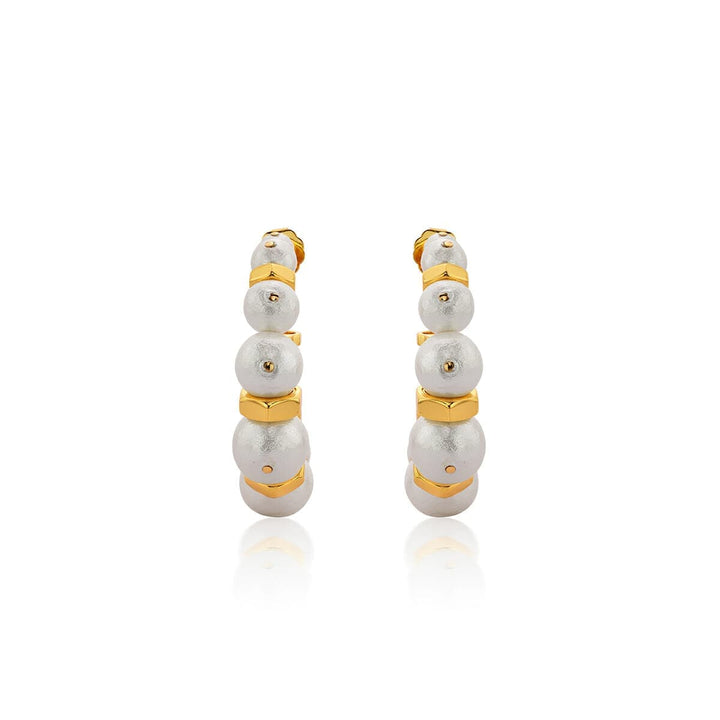 Cindy Pearl Hoops - Isharya | Modern Indian Jewelry